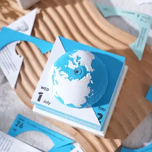 2026 Year 3D Hand-Tear Earth Calendar Paper Craft, Creative High-Quality Note Paper Gift, Unique Artistic Desk Accessory, Office Stationery Supplies