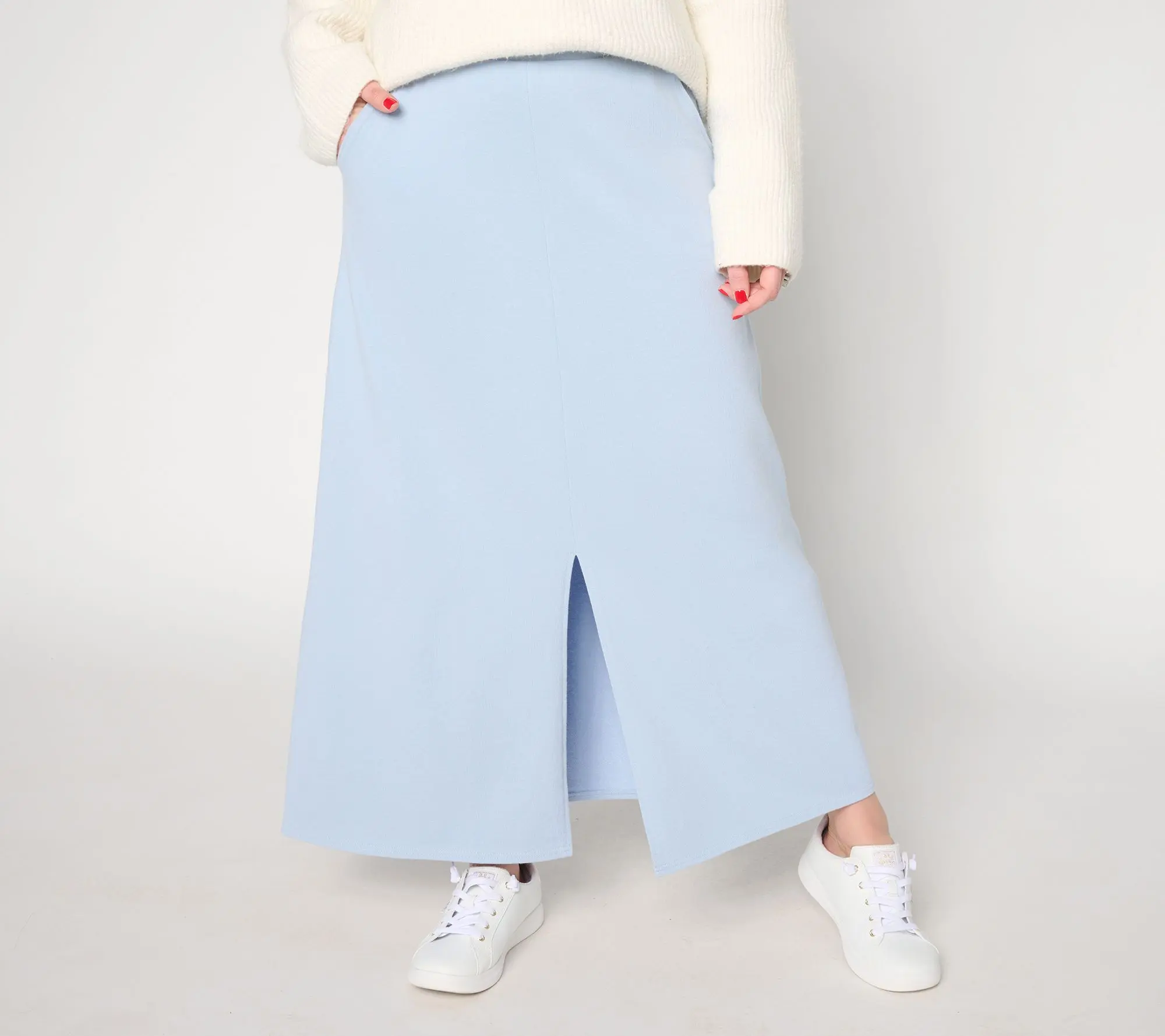Peace Love World Pull On Skirt with Center Front Vent
