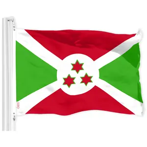 G128 Burundi Umurundi Flag | 3x5 Ft | LiteWeave Pro Series Printed 150D Polyester | Country Flag, Indoor/Outdoor, Vibrant Colors, Brass Grommets, Thicker and More Durable Than 100D 75D Polyester