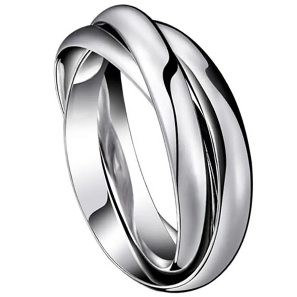 OIDEA Triple Band Anti-Rust Stainless Steel Ring, Unisex Slim Stackable Silver Everyday Minimalist Ring, Anti-Rust Steel Rings
