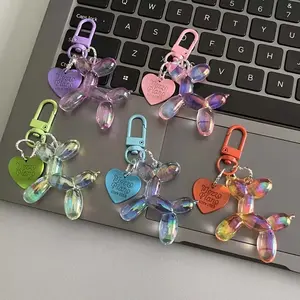 Candy Color Balloon Dog Keychain For Girls Creative Balloon Dog Phone Chain Key Buckle Accessories Bag Pendant Toys