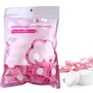 Compressed Towel 100 PCS Mini Tablets Disposable Portable Face Towel Cotton Coin Tissue Eco-Friendly for Travel, Camping, Hiking, Sport, Beauty, Home Hand Wipes, Outdoor Activities Pink
