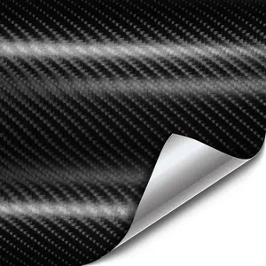 Black True R Carbon Fiber Vinyl Wrap Roll with Air Release Technology (1 Foot by 5 Foot)