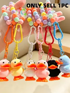 Creative Plush Duck Beaded Keychain, Minimalist Design, Perfect Gift, Unique Daily Use, Birthday, Holiday, Special Occasions