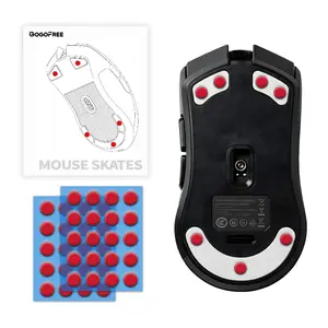 GOGOFREE Red Ultra Smooth PTFE Mouse Skates, 2Pcs Gaming Replacement Mouse Feet Stickers