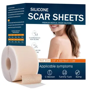 Silicone Scar Sheets,Silicone Scar Tape for Removal Treatment,Medical Grade Scar Tape for Surgical Scars,C-Section,Tummy Tuck,Scar Removal Away(1.6" x 60" Roll - 1.5M)