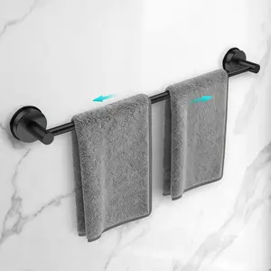 Adjustable Suction Cup Towel Bar – 14.6" to 24" Stainless Steel Bath Towel Holder for Shower & Bathroom Wall