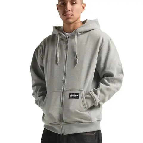 Shakawear Men's Essential Super Heavyweight Cotton Zip-Up Hoodie - Plain Casual All-Seasons Menswear Top with Pocket, Chromed S Zipper Pull, Long Sleeve, Streetwear Sweatshirt Uniform