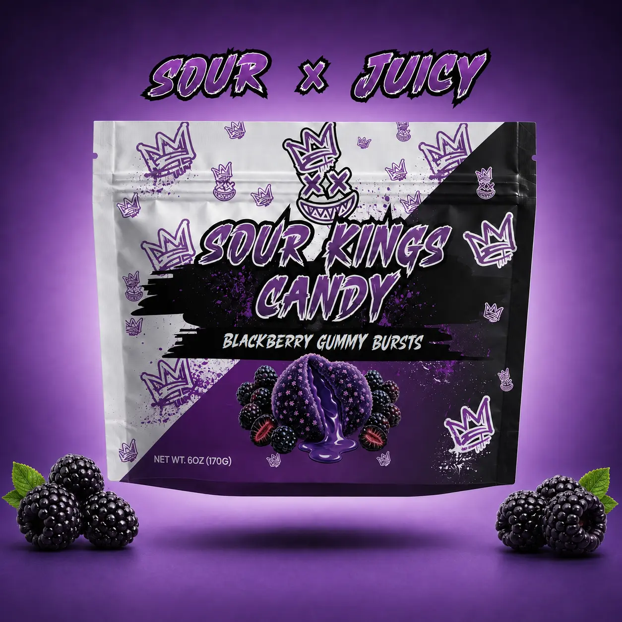 Blackberry Sour Bursts - Viral Sour Candy Snack