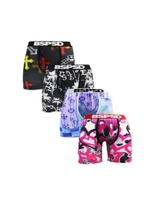 4Pcs Men's Sexy Underwear Boxers Fashionable Printed Boxer Briefs Comfort Breathable Boxer Underwear Shorts Sporty Wearable Lingerie