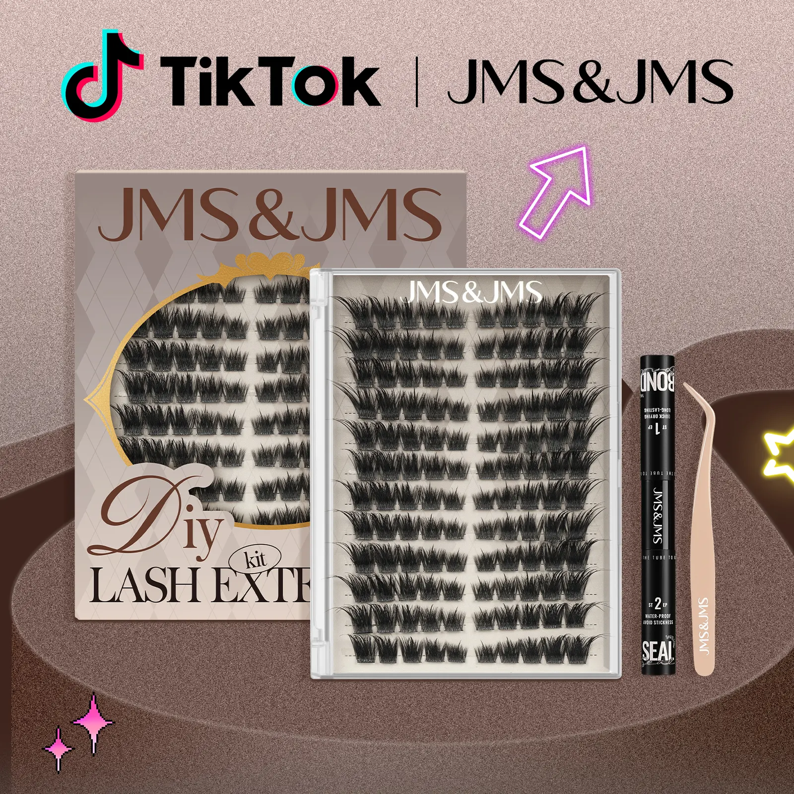 SideEye Kit l JMS&JMS Premapped Fox Eye Lash Clusters, Instant Lifted Look,Soft Wispy Spikes,Extended Outer Corners,C Curl Waterproof,Long Lasting Fake Lash,Cosmetic Makeup,Anime Manga Lash Outdoorfun Vacation Lash,Summer Lash