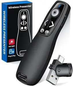 Presentation Clicker Wireless Presenter Remote for PowerPoint, Powerpoint Clicker with Volume Control PowerPoint Slide Advancer for Mac, Computer, Laptop
