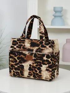 New Large Capacity Thick Fabric Tote Bag, Fashion Simple Workwear Design with Zipper Half Closed, Side Cup Pocket, Women's Handbag，Lunch bag, lunch box storage bag, shopping bag, miscellaneous bag, tote bag, large capacity, multiple pockets.