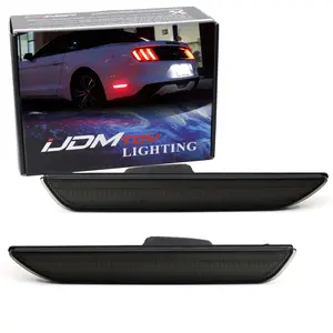 iJDMTOY Smoked Lens Red Full LED Rear Side Marker Light Kit For Ford 2015-up Mustang, Powered by 48-SMD LED