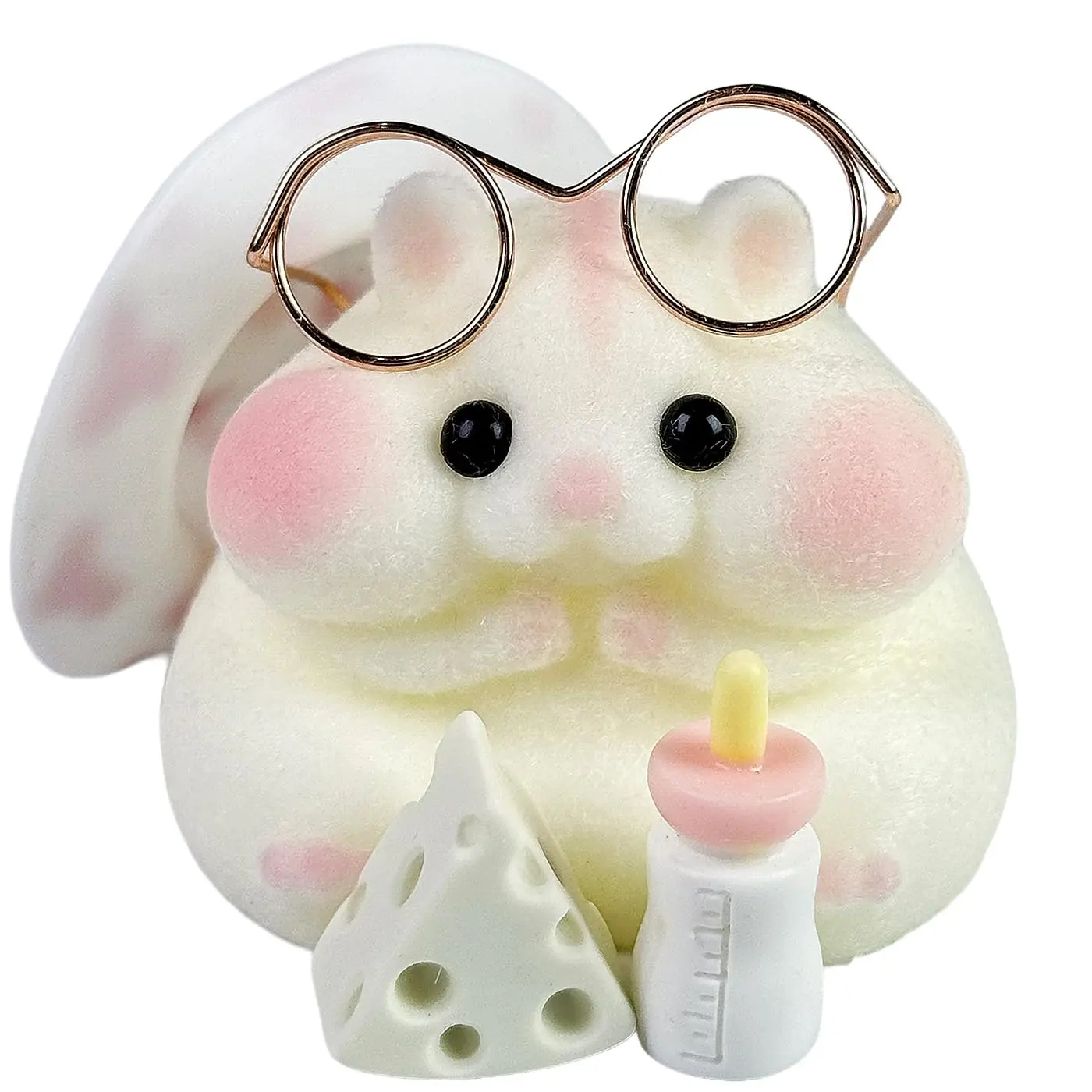 BX-SRD17 Taba Squishy Hamster Toy, Cute Squishy Hamster Fidget Toy, Realistic Hamster Toy, Soft Silicone Mochi Furry Toy, Stress Relief Gift for Adults & Kids, Sensory Anxiety Plushie (White)