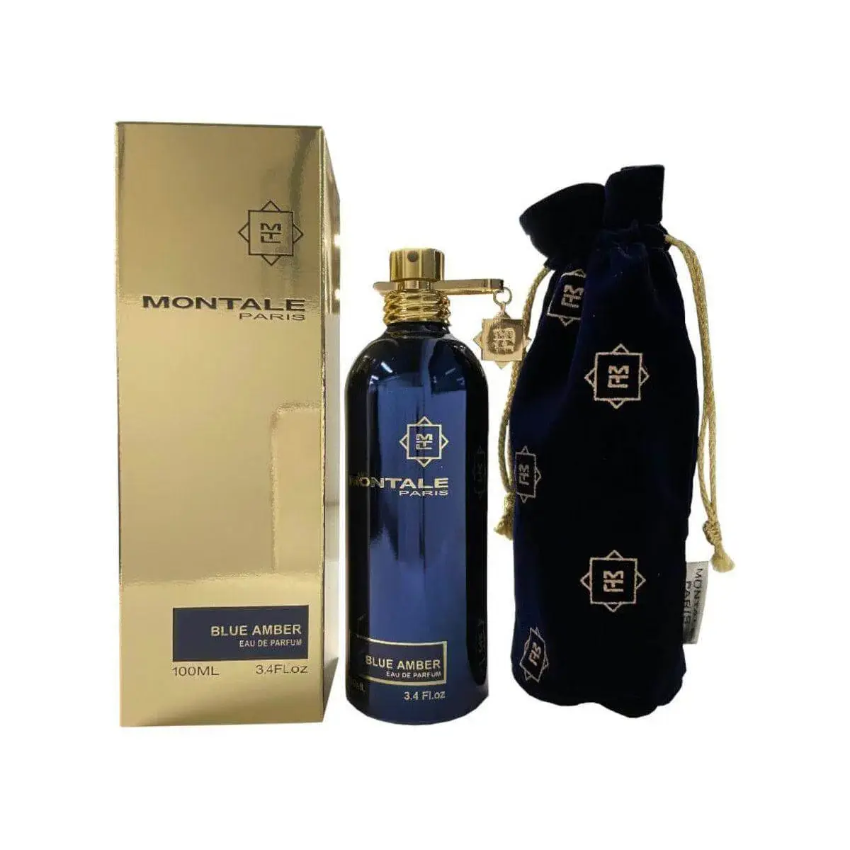 Montale Blue Amber Unisex Fragrance, 3.4 fl oz EDP Spray, Amber Vanilla Scent, Bergamot Mix, New In Box, Amber Vanilla Unisex Fragrance