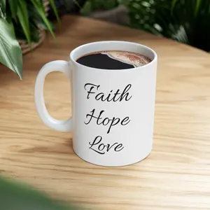 Heartbeat Faith Love Mug Christian Inspirational Coffee Cup for Men Women | Religious Ceramic Coffee Tea Mug | Faith-Based Gift Idea for Bible Lovers | Office or Home Desk Mug Birthday Christmas Gift | Viral TikTok Christian Mug