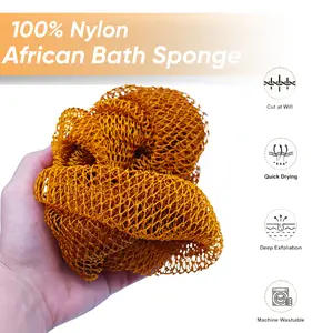 African Net Sponge - Exfoliating Bath Scrubber, Body Skin Smoother Back Scrubber, ,Nylon Exfoliating Body Wash/Towel, Body Wash Cleansing Sponge Back And Body Use, Gift