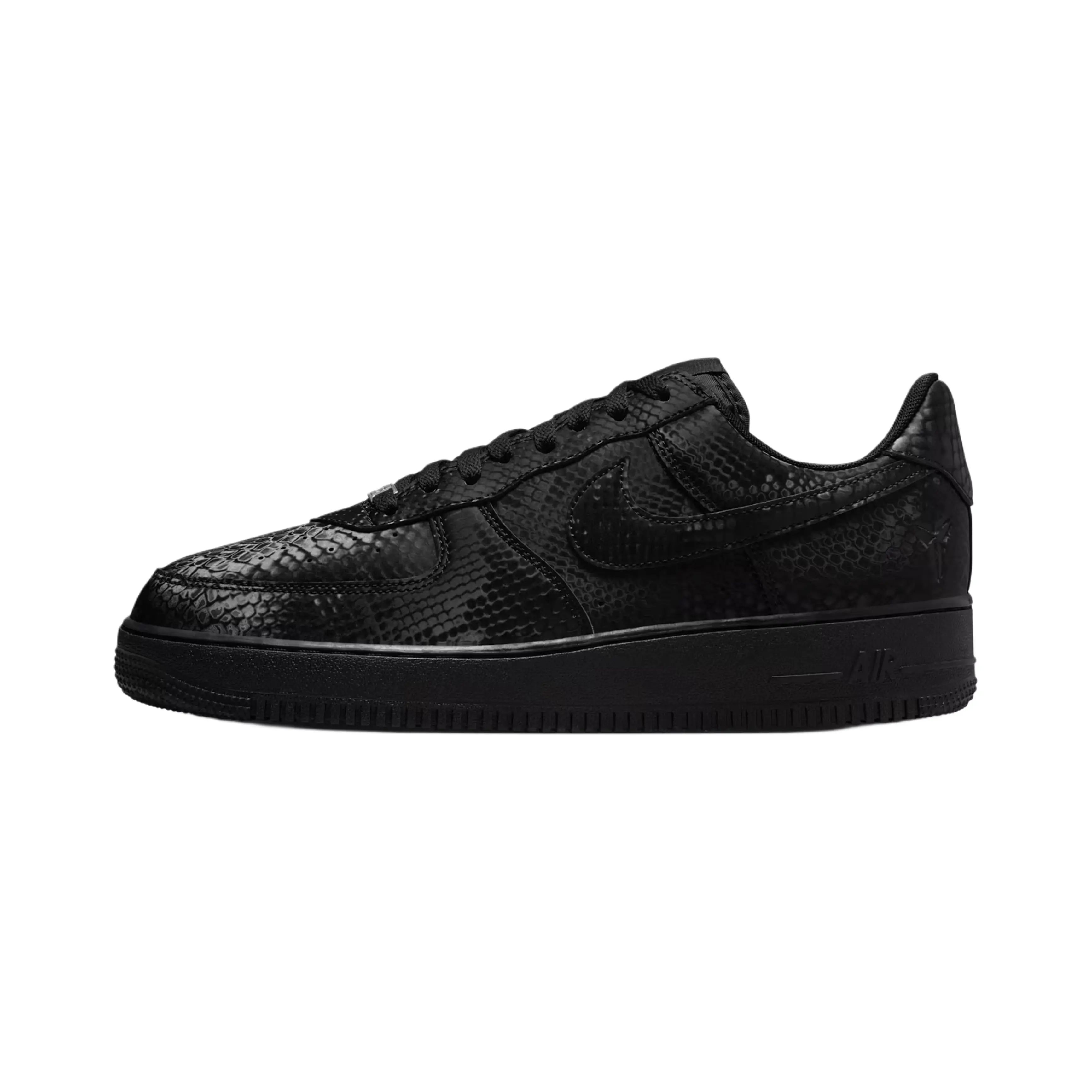 Nike Air Force 1 Low x Kobe Bryant 'Triple Black' Men’s Leather Athletic Training Shoe, Casual Sports Footwear Sneaker, Sports Shoes