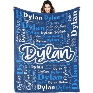 Personalized Flannel Blanket with Name - Custom Monogrammed Throw for Adults, Men & Women