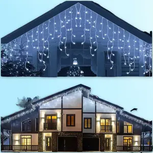 Swtroom 29.5FT 360 Whe LEDs and 60 Drop Christmas Light Icicle Lights, 8 Lighting Mos,Suable for corating Festivals, Weddings and Eaves