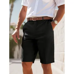 NewBdhjydb Men's Summer Shorts - Stylish White, Elastic Waistband, Comfortable Polyester, Casual Business Style, Loose Fit|   Fashionable Summer Wear|   Comfortable Shorts