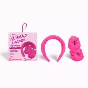 Drip Eraser 3pc Spa Set - Fluffy Headband, Ultra-Absorbent Wristbands, Bath & Personal Skincare Accessories