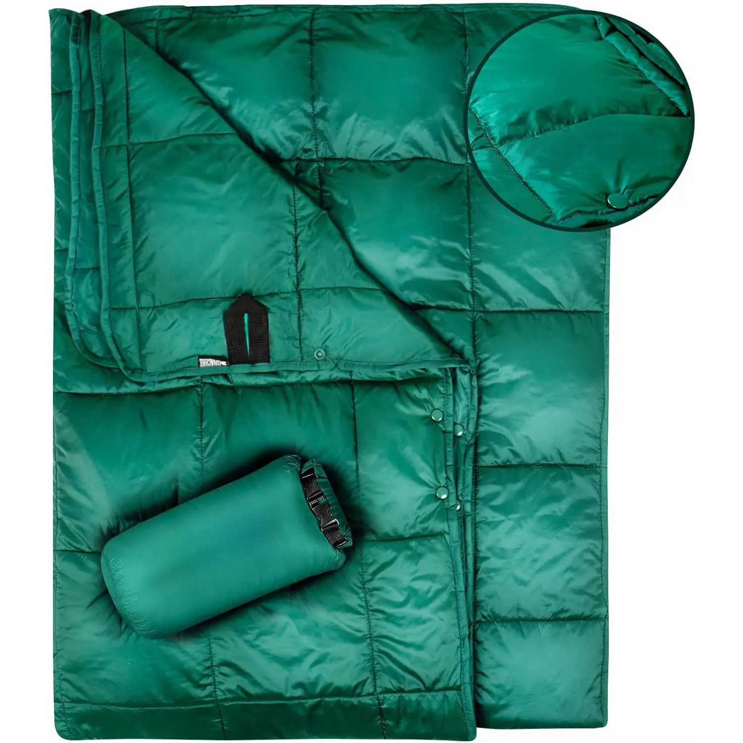 Camping Blanket - Outdoor Travel Blanket, Packable, Puffy Blanket, Lightweight & Warm Quilt for Camping, Hiking, Backpacking, Outdoors, Travel, Beach(Blue)