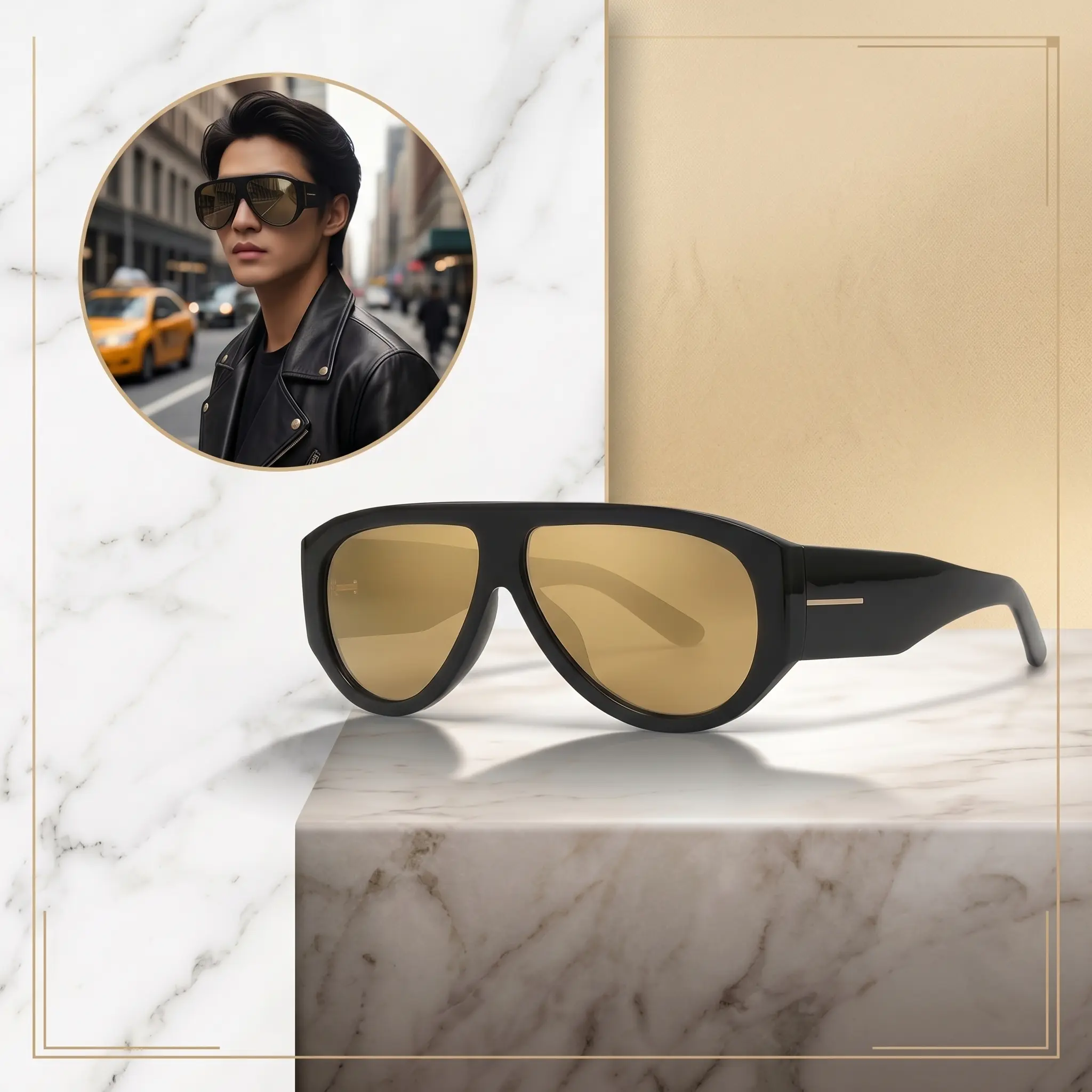 Viral Retro Tea Lens Flat Top Sunglasses, Trendy Y2K Shield Aviators for Baddie Vibe, Aesthetic Vintage Big Frame Shades for Men & Women