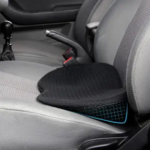 Memory Foam Car Seat Cushion | Relieves Sciatica & Lower Back Pain | Comfortable Driving Pad, Road Trip Essential for Drivers (Black)