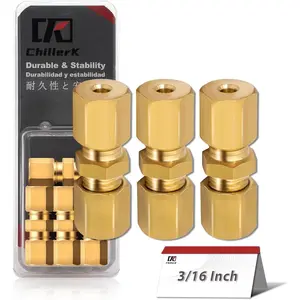 4PCS Brake Line Fittings Kits, Union, 3/16" Tube OD x 3/16" OD Connector(Pack of 4)