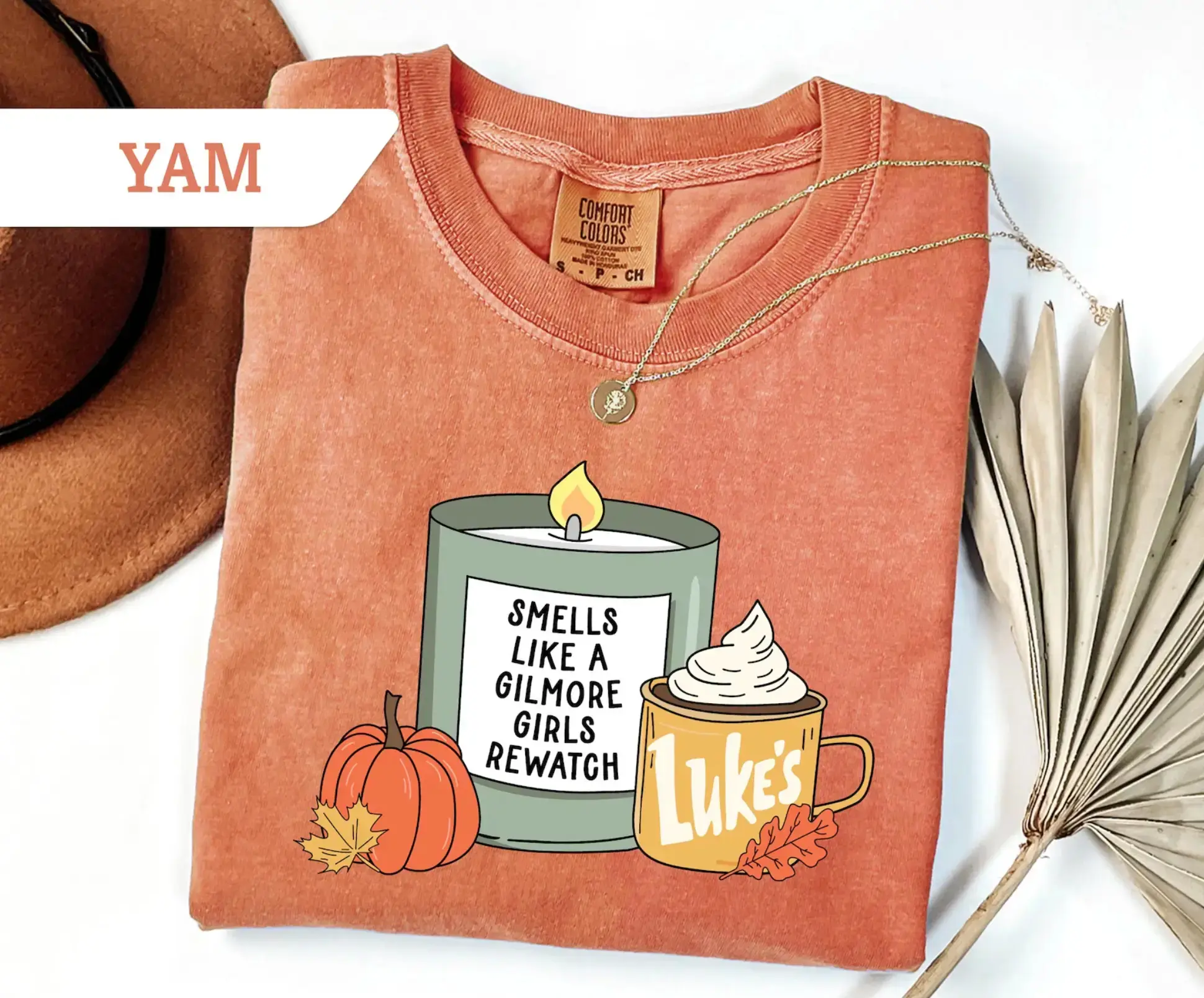 Comfort Colors Smells Like A Gilmore Girls Rewatch Shirt, Luke's Coffee Mug Tee, Cozy Season Shirt, Fall Pumpkin Graphic Tee, TV Show Fan Shirt