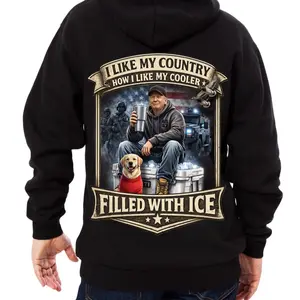 I Like My Country How I Like My Cooler Filled With ICE Trump 2 Sides Funny ice graphic T-shirt, Sweatshirt, Hoodie
