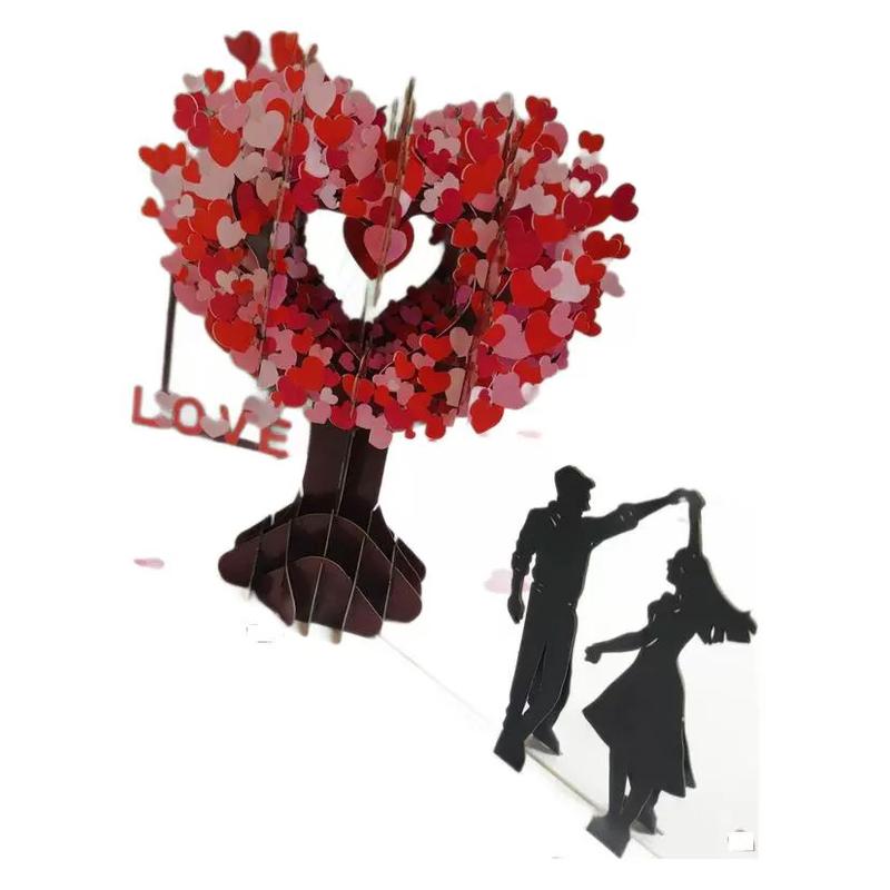 Romantic 3D Pop Up Card Heart Tree Design. Creative Valentine's Day Gift for Her Him. Laser Cut Greeting Cards with Envelope. Anniversary Wedding Birthday Souvenir. Handmade Paper Craft Love Confession. Best Surprise Present for Wife Husband.