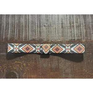 Black, White and Red Elastic Hat Band 1.25 inch