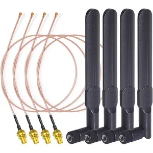 Dual Band WiFi 2.4GHz 5GHz 5.8GHz 8dBi RP-SMA Male Antenna 20cm 8 inch RG178  4-Pack for WiFi Router  Mini PCI Express PCIE Network Card Adapter
