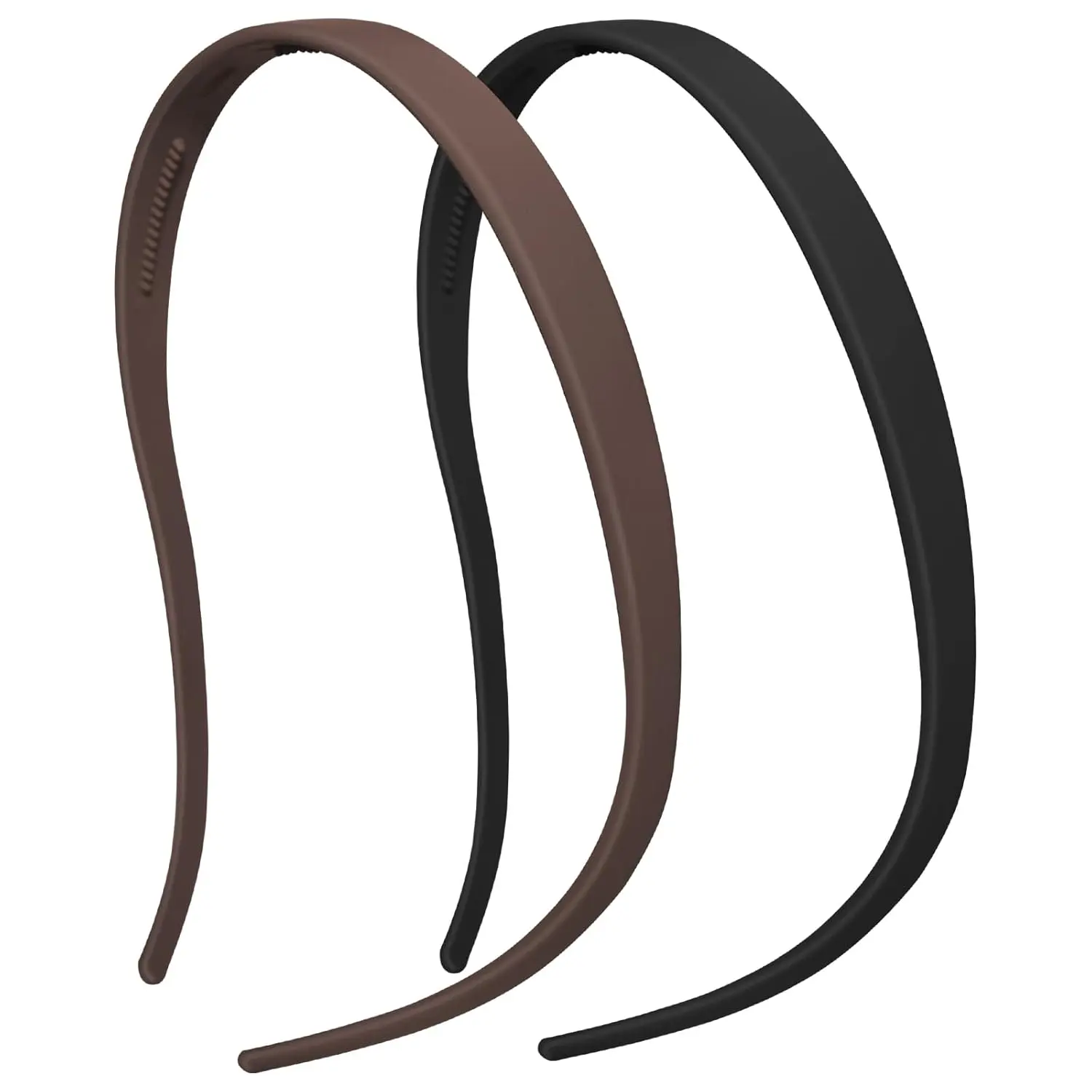 2 Pack Headbands Designed for Eyewear,Flex No  Hairbands for Women Matte Finish Comfortable Plastic Headbands with -Black,Coffee