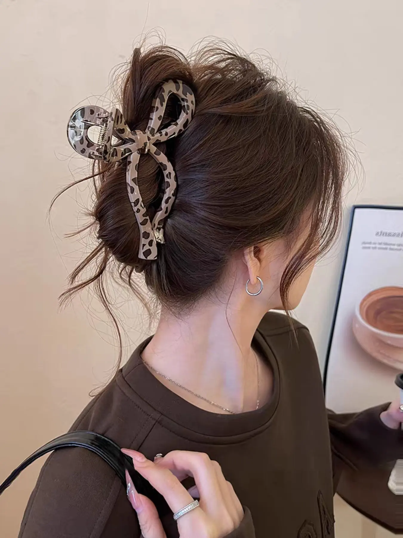 Women's Leopard Print Bow Hair Clip, Fashionable Women's Accessory, Perfect for All Seasons, Stylish Headpiece for Daily Wear, Bow Detail, Leopard Pattern, Fashionable Accessories