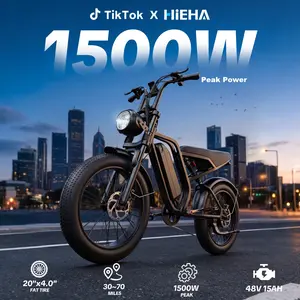 【HiEHA】1500W Electric EBike for Adults 34MPH Max Speed 30-70 Miles Range Full Suspension 20"×4.0" Fat Tires 48V 15AH Removable Battery All Terrain Electric Bike UL 2849 Certified, fathersdaygift,father'sdaygifts,campingessentials,campinggear