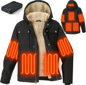 Glaais Heated Jackets for Men with 12V 18400Mah Battery Pack Included, Mens Heated Jacket Rechargeable with Sherpa Lining Shenzhen R-TAX Technology Co., ltd