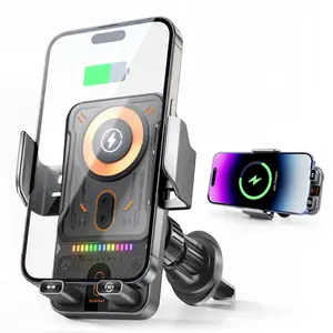Smart 2-In-1 Auto-Rotating Car Phone Holder & Wireless Charger with Infrared Sensor & Fast Charging for Most Smartphones