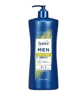 Suave Men Citrus Rush 3-in-1 Shampoo, Conditioner & Body Wash with Glycerin & Keratin, 28 OZ