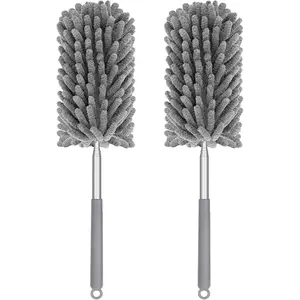 Mini Duster for Cleaning, 360? Bendable Hand Dusters with Extension Pole, Washable Small Duster for  Interior, Office, Furniture