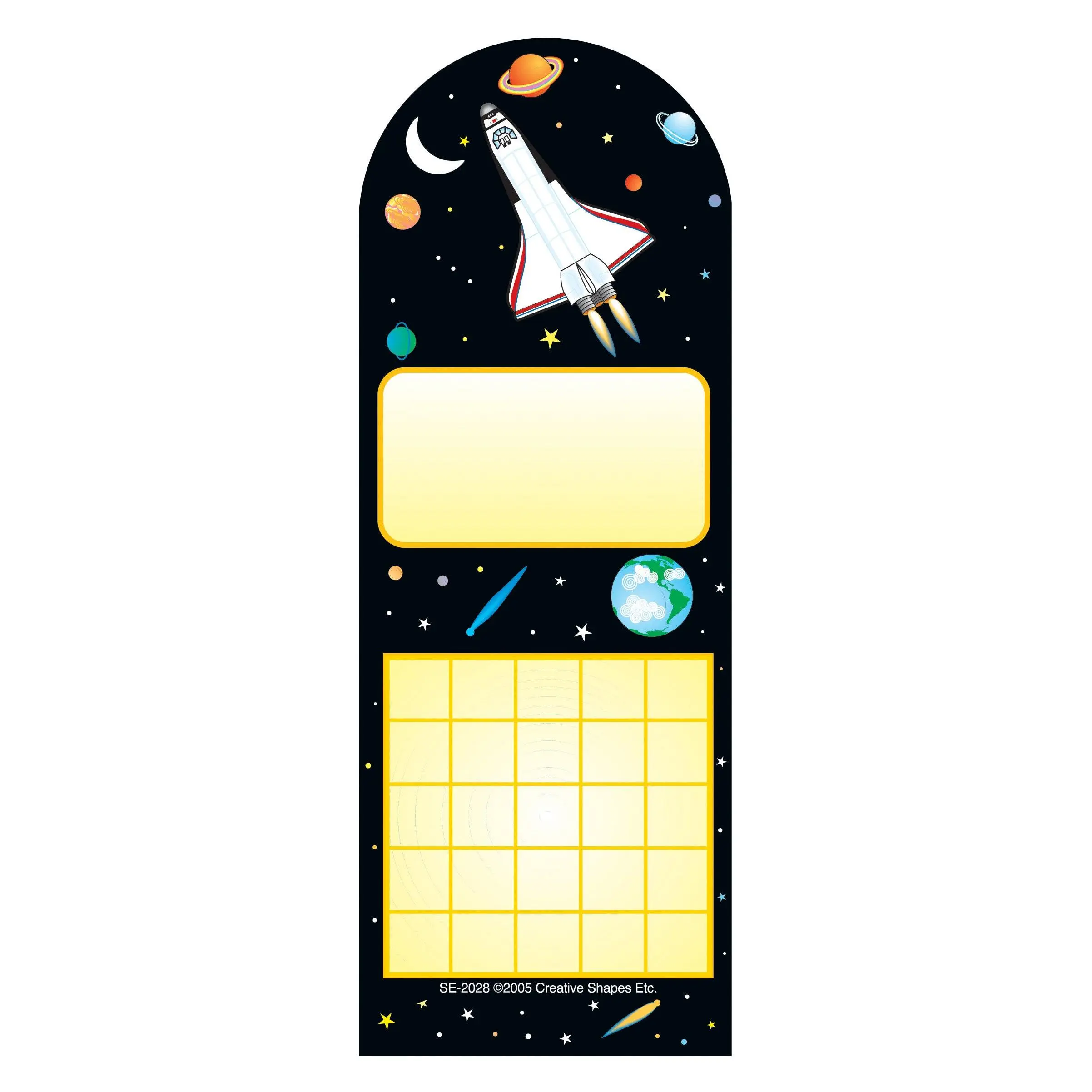 SHAPES ETC. Personal Incentive Chart - Space, 2 3/4" x 7 1/2" Pocket Chart for Students, Office Stationery Reward System