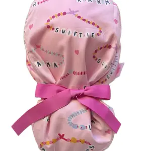 Pink friendship bracelet scrub caps Pink friendship bracelet scrub caps