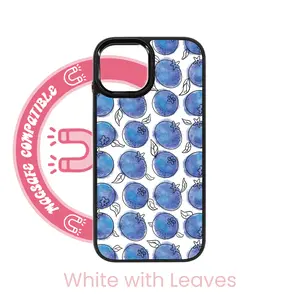 abbyrose Blueberry Doodles iPhone Case with magnet