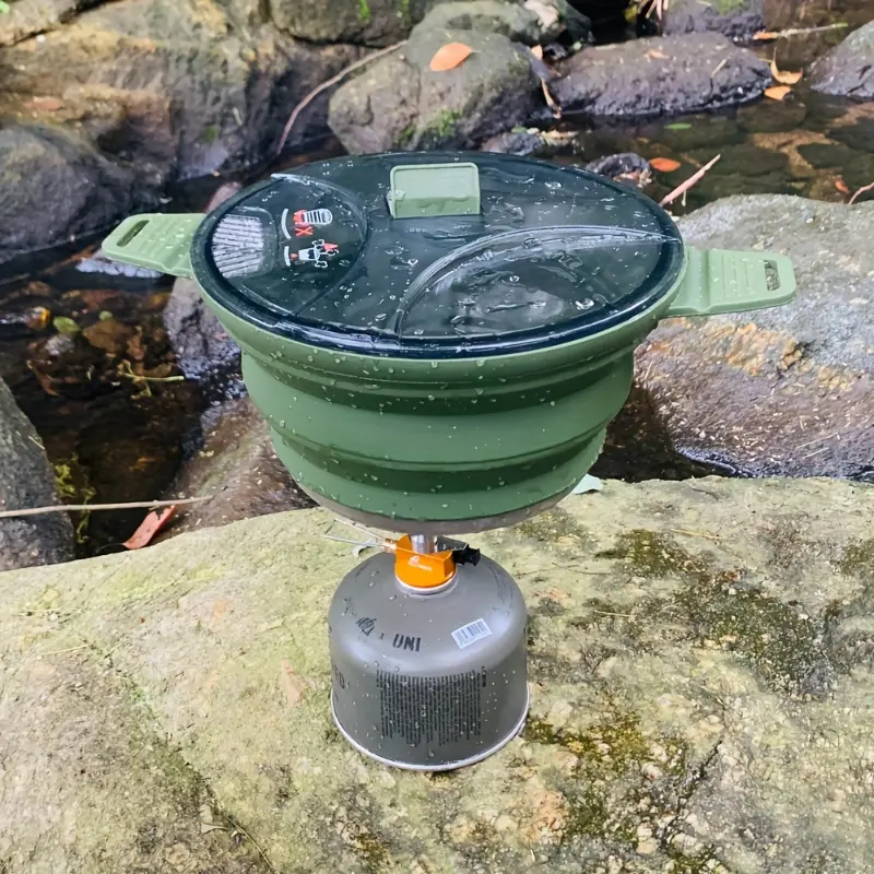 Portable Outdoor Camping Cookware Folding Pot Food Grade Silicone Suitable for Outdoor Camping, Travel, Hiking