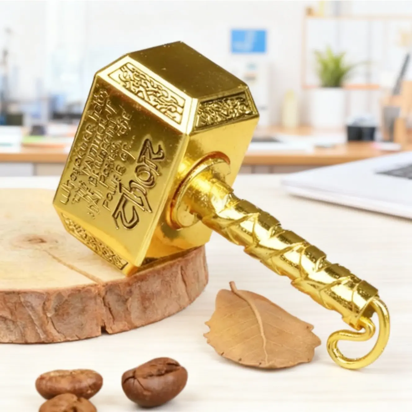 Metallic Thor’s Hammer Finger Spinner - 2-in-1 Transformable Coin Spinner, High-Speed Stress Relief Fidgets, Unisex Anxiety Relief Products, Adult Leisure Entertainment Gift, Sensory Fidget Relief