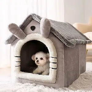 2026 Rabbit-Shaped Pet Nest, Soft Cloud Velvet Warm Dog Bed Cat Bed, Closed House Design, Medium Small Dogs Cats, Easy Clean, Christmas Gift