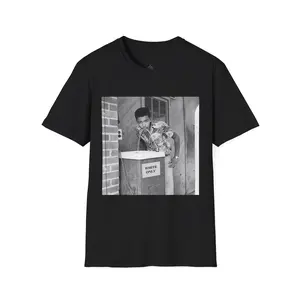 Forgiven not forgotten Cecil Williams Nostalgic Casual Top Cotton Fabric Unisex T-Shirt with Meaningful Graphics and Ribbed Collar for Stylish Menswear